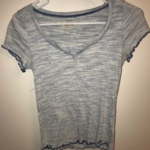 blue distressed top